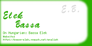 elek bassa business card